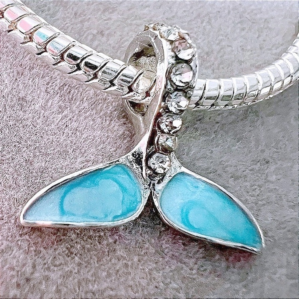 Blue Mermaid Tail Charm fits PANDORA